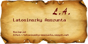 Latosinszky Asszunta névjegykártya